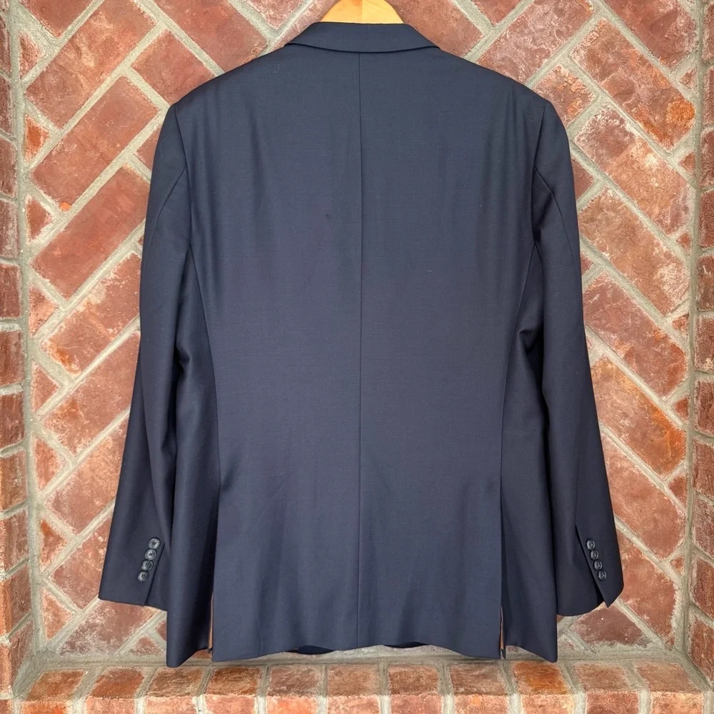 Jos A Bank Slim Fit Joseph Navy Blue 100% Wool Blazer Sport‎ Coat Jacket 44R